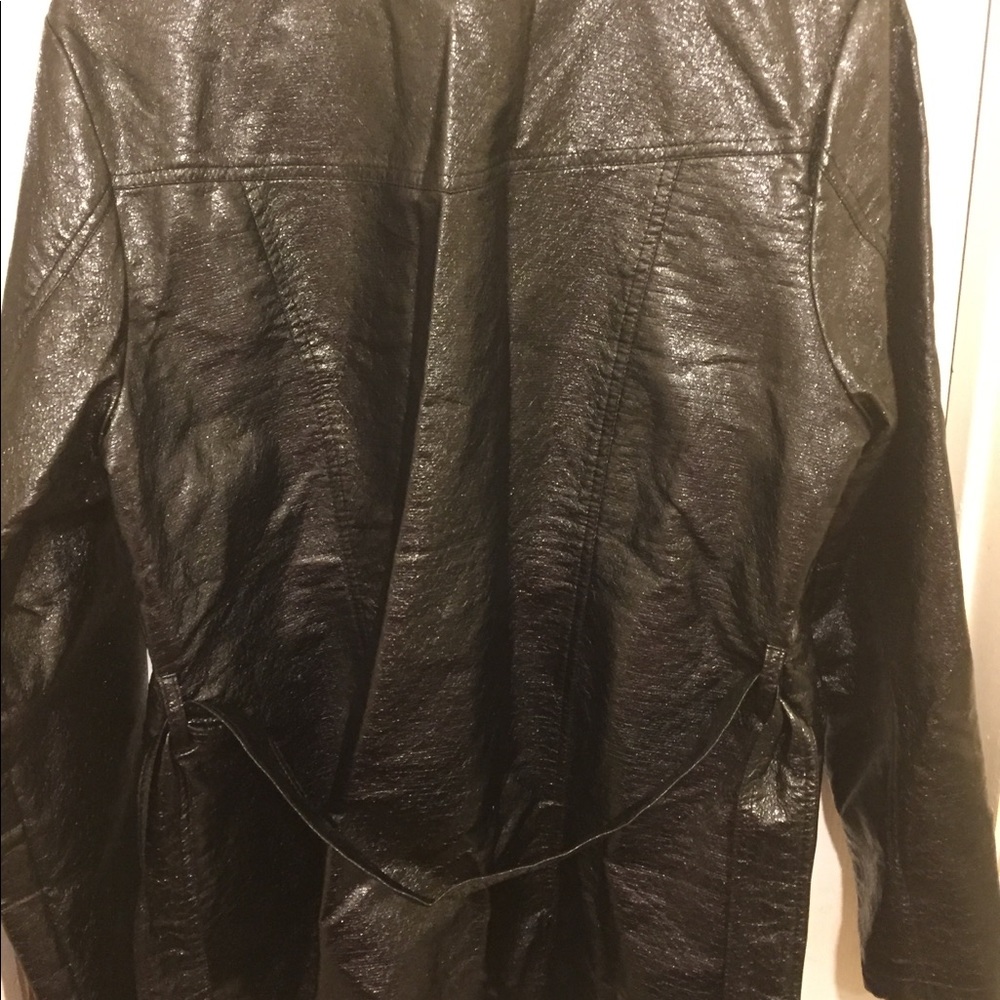 Black, shiny polyurethane jacket